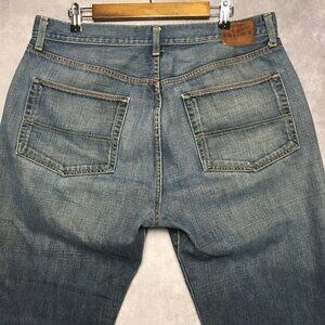 Polo RL Mens Hayden Relaxed Fit Straight Leg Blue Jeans size 36x32 Denim Zip Fly